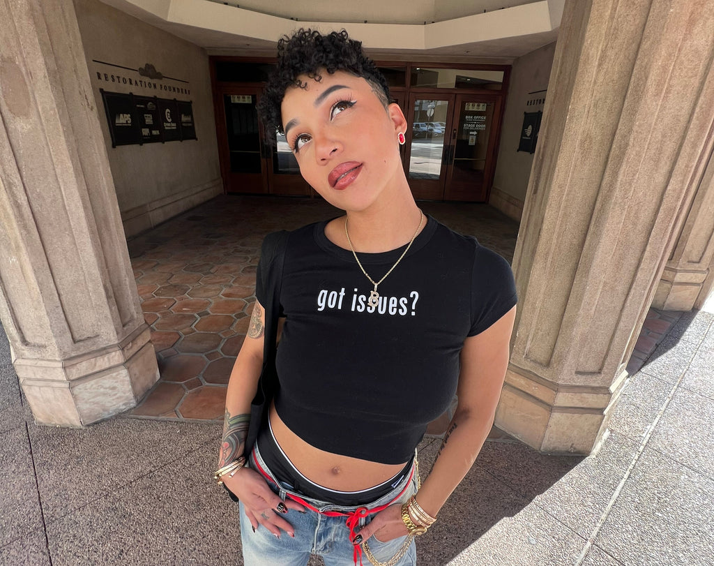 "Got Issues?"  Baby Tee (Black)